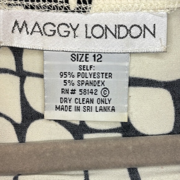 Maggy London wrap dress size 12 in cream and black - Picture 9 of 9